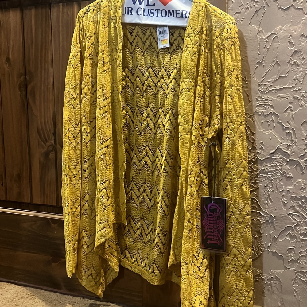 Mustard Lace Cardigan